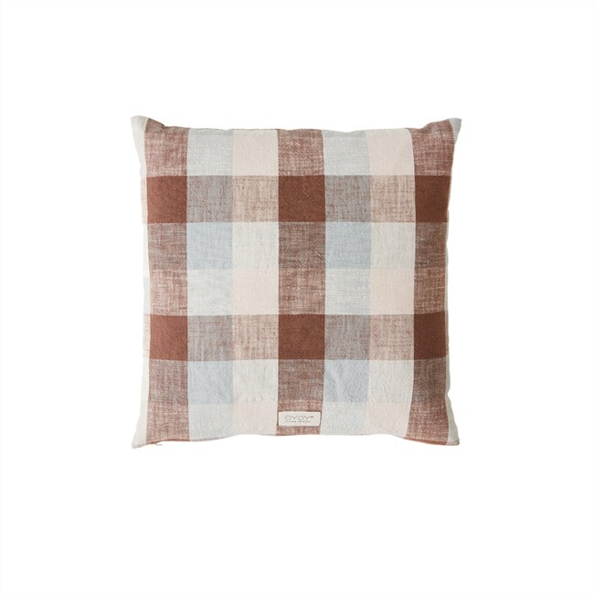 OYOY Living - Kyoto Checker Pude - Dusty Blue (L300282)
