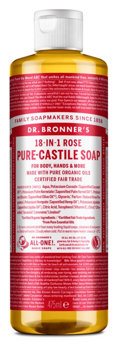 Dr. Bronner's - Pure Castile Liquid Soap Rose 475 ml