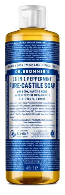 Dr. Bronner's - Pure Castile Liquid Soap Peppermint 475 ml - Duschgel