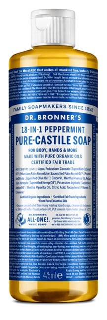 Dr. Bronner's - Pure Castile Liquid Soap Peppermint 475 ml