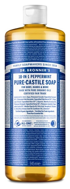 Dr. Bronner's - Pure Castile Liquid Soap Peppermint 945 ml - Duschgel