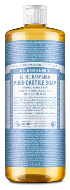 Dr. Bronner's - Pure Castile Liquid Soap Baby Mild 945 ml - Duschgel