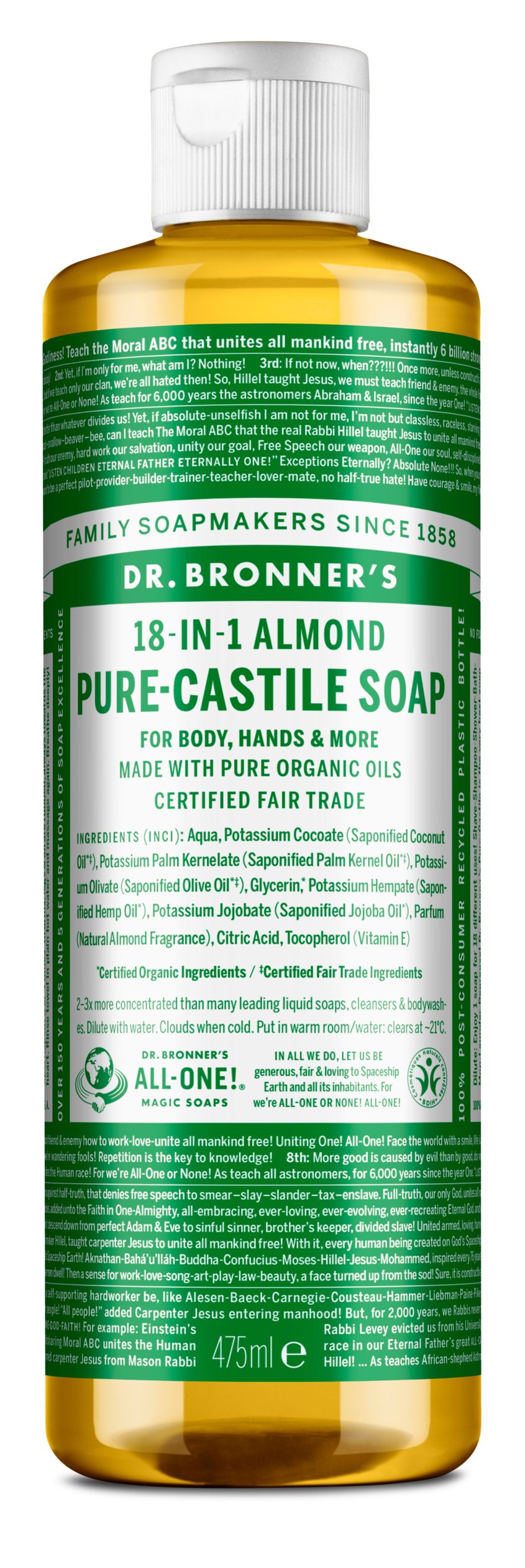 Dr. Bronner's - Pure Castile Liquid Soap Almond 475 ml - Skjønnhet