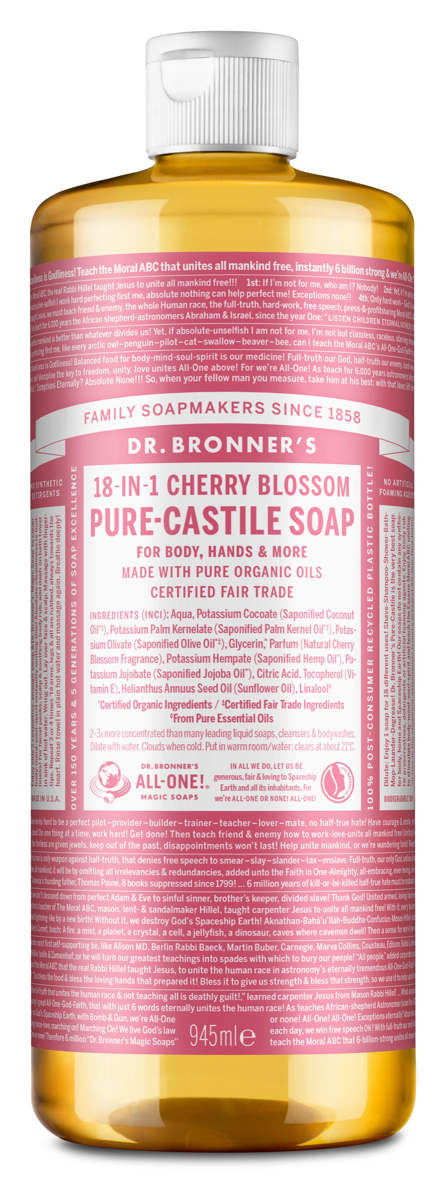 Dr. Bronner's - Pure Castile Liquid Soap Cherry Blossom 945 ml