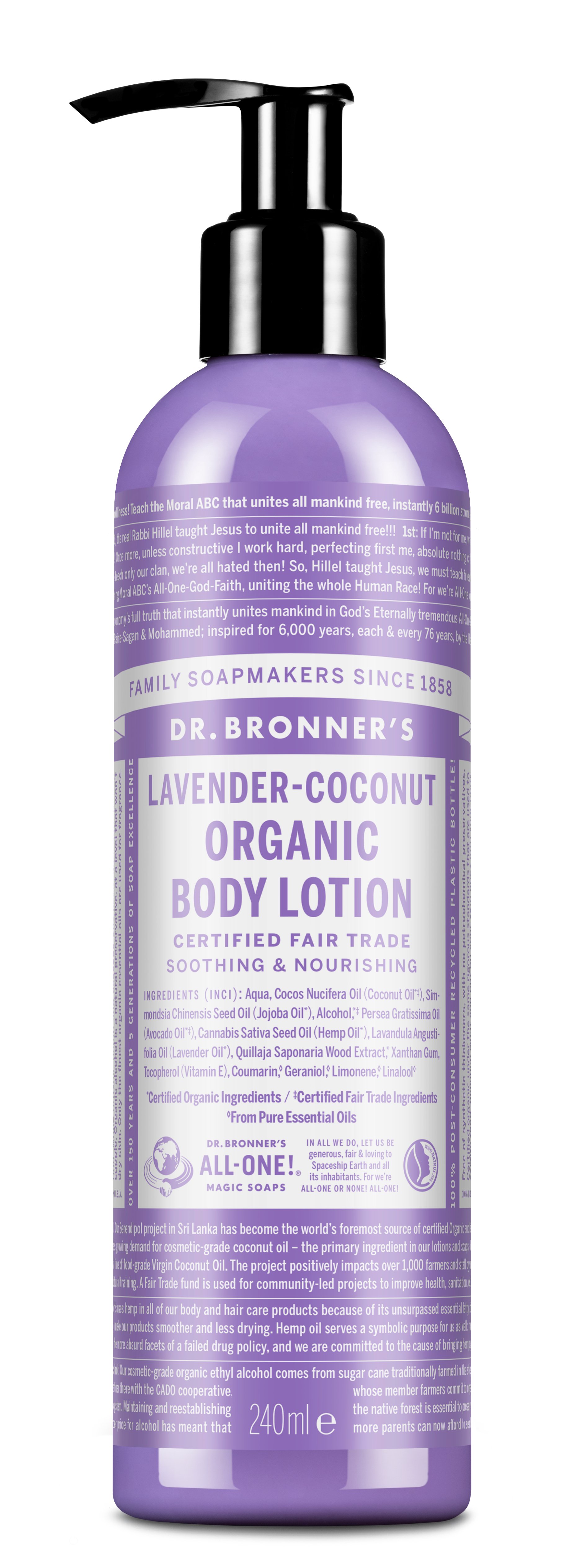 Dr. Bronner's - Organic Body Lotion Lavender Coconut 240 ml - Skjønnhet