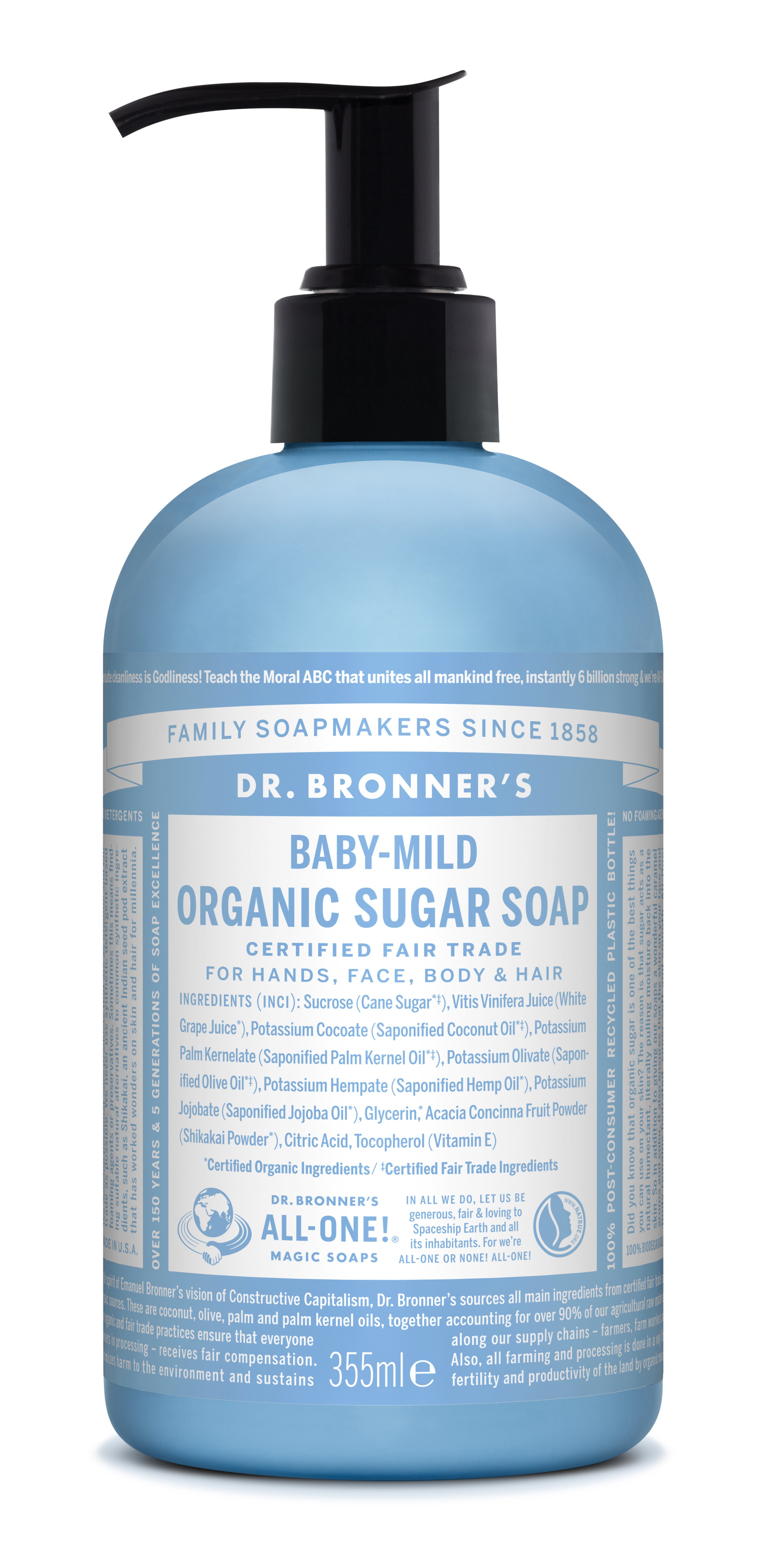 Dr. Bronner's - Organic Sugar Soap Baby Mild 355 ml - Skjønnhet