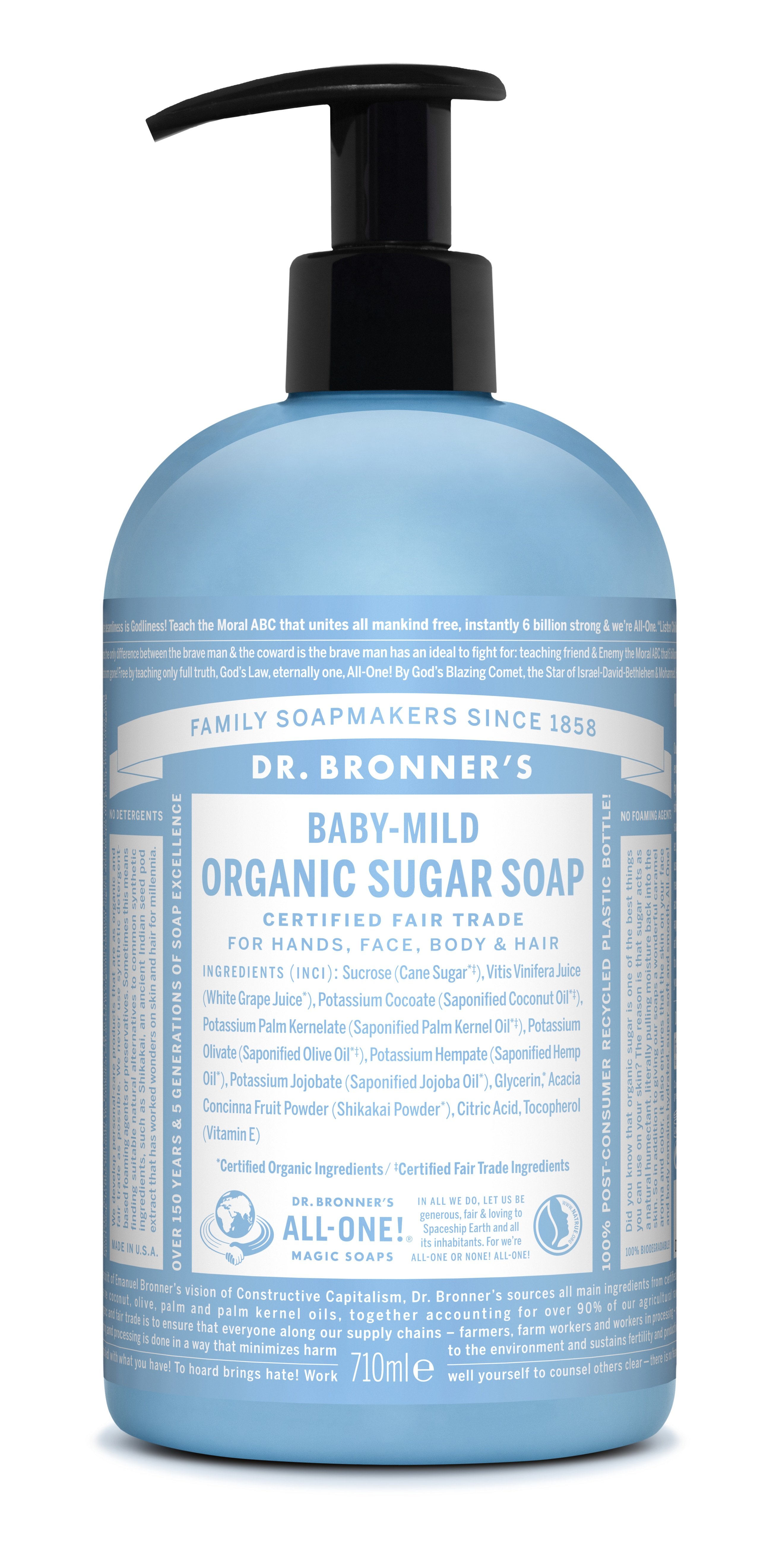 Dr. Bronner's - Organic Sugar Soap Baby Mild 710 ml - Skjønnhet
