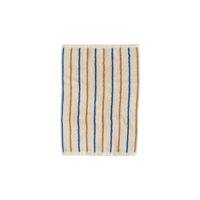 OYOY Living - Raita Økologisk Gæstehåndklæde - 40x60 cm - Caramel / Optic Blue