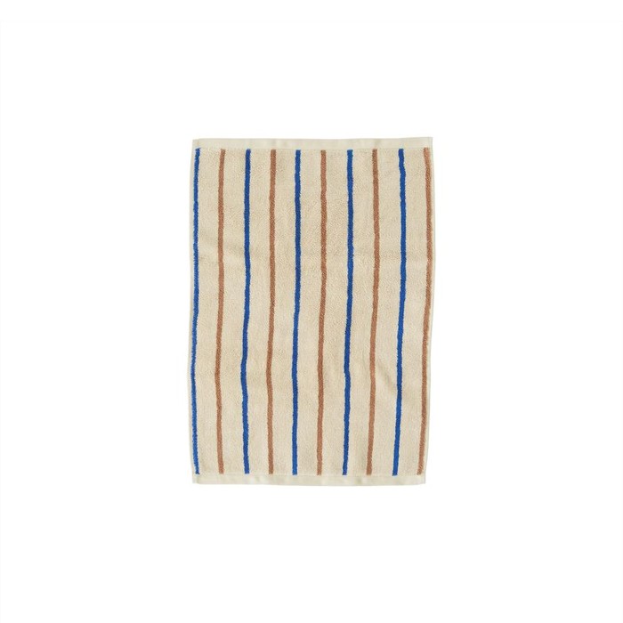 OYOY Living - Raita Organic Towel - 40x60 cm - Caramel / Optic Blue