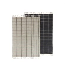 OYOY Living - Grid Tæppe - Offwhite / Anthracite