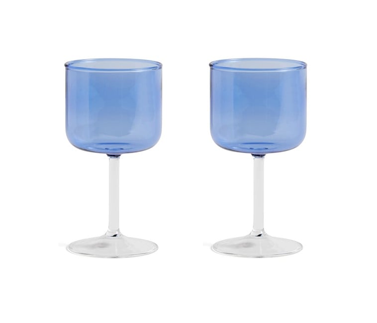 HAY - Tint Wine Glass Set of 2 - Blue and clear