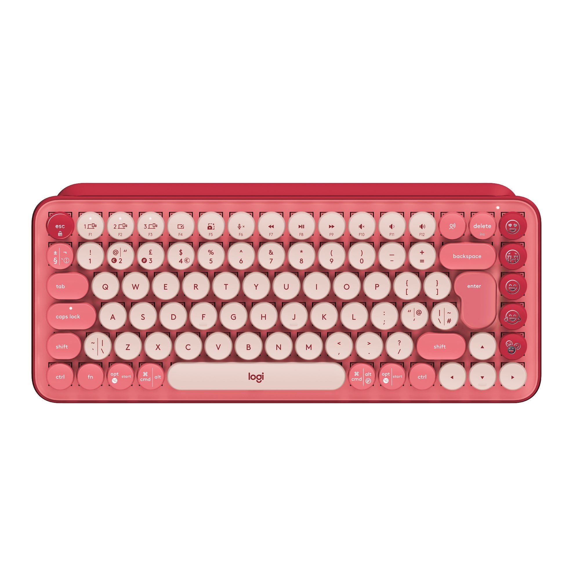 Logitech - POP Keys Wireless Keyboard, Heartbraker Rose (Nordic)