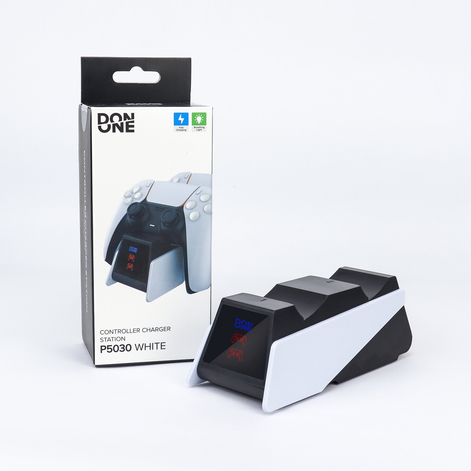 DON ONE - P5030 WHITE - PS5 CONTROLLER CHARGER STATION - Videospill og konsoller