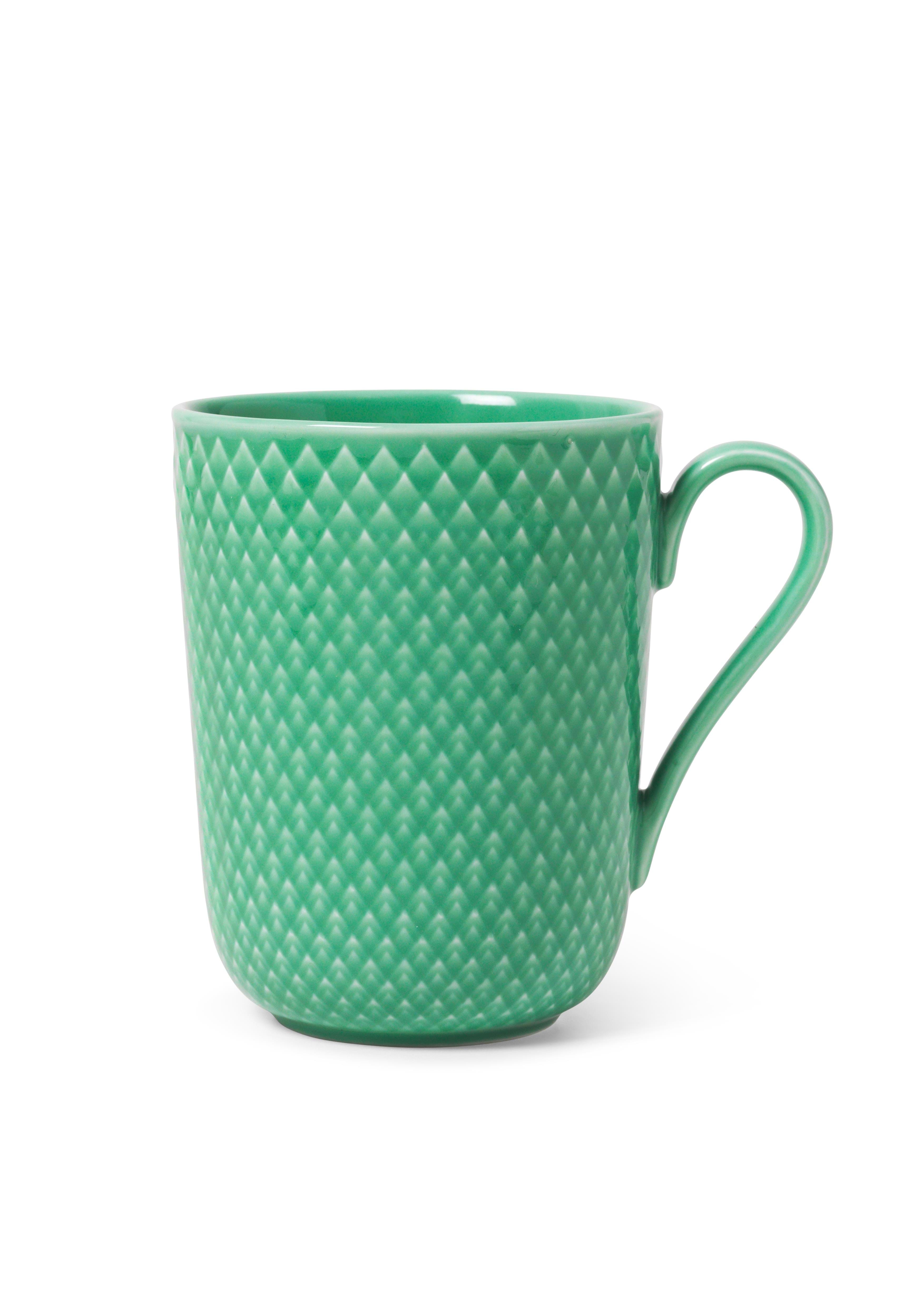 Lyngby Porcelæn - Rhombe Color Krus med håndtak - 33 cl - Grønn