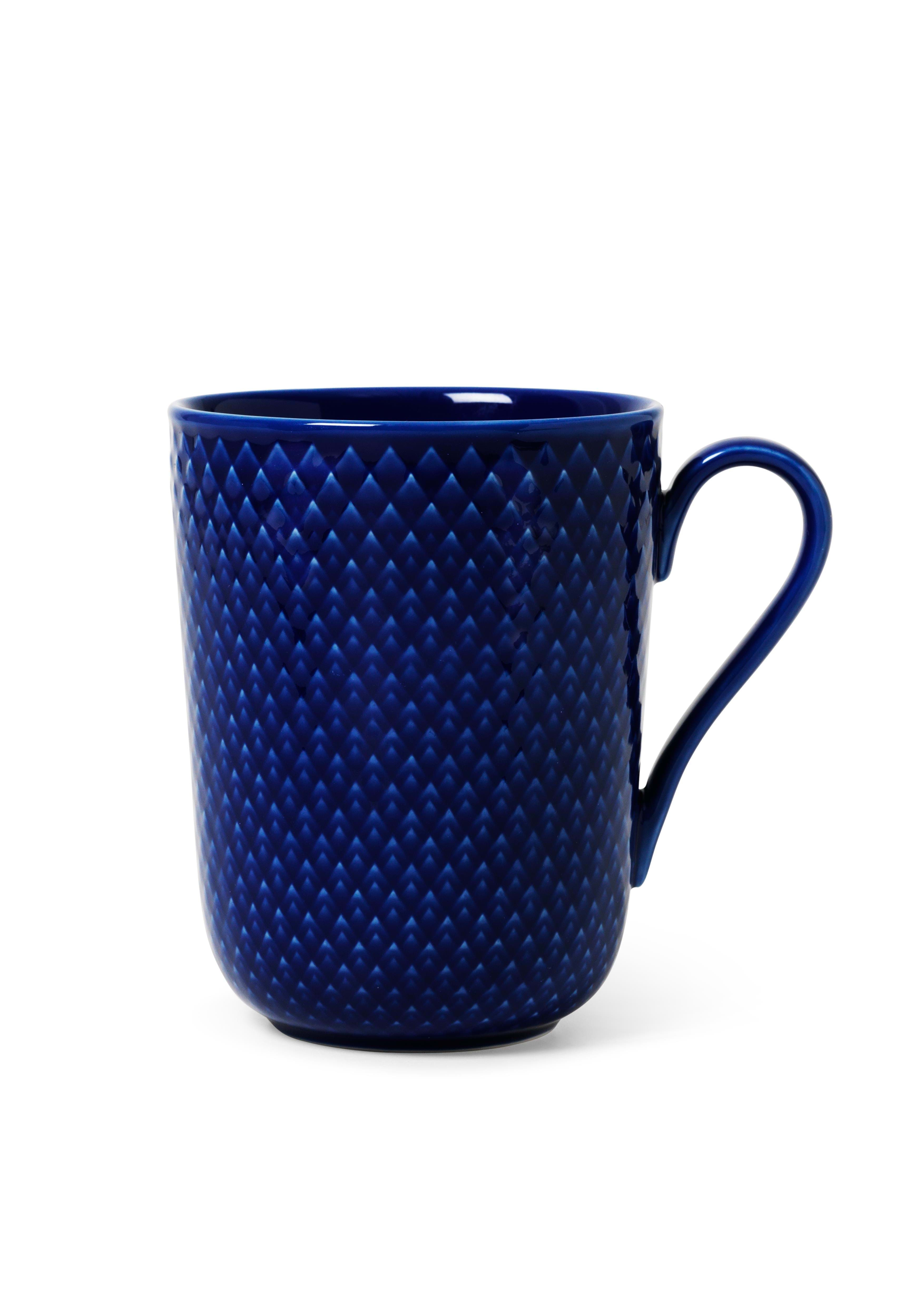 Lyngby Porcelæn - Rhombe Color Krus med håndtak - 33 cl - Mørke blå