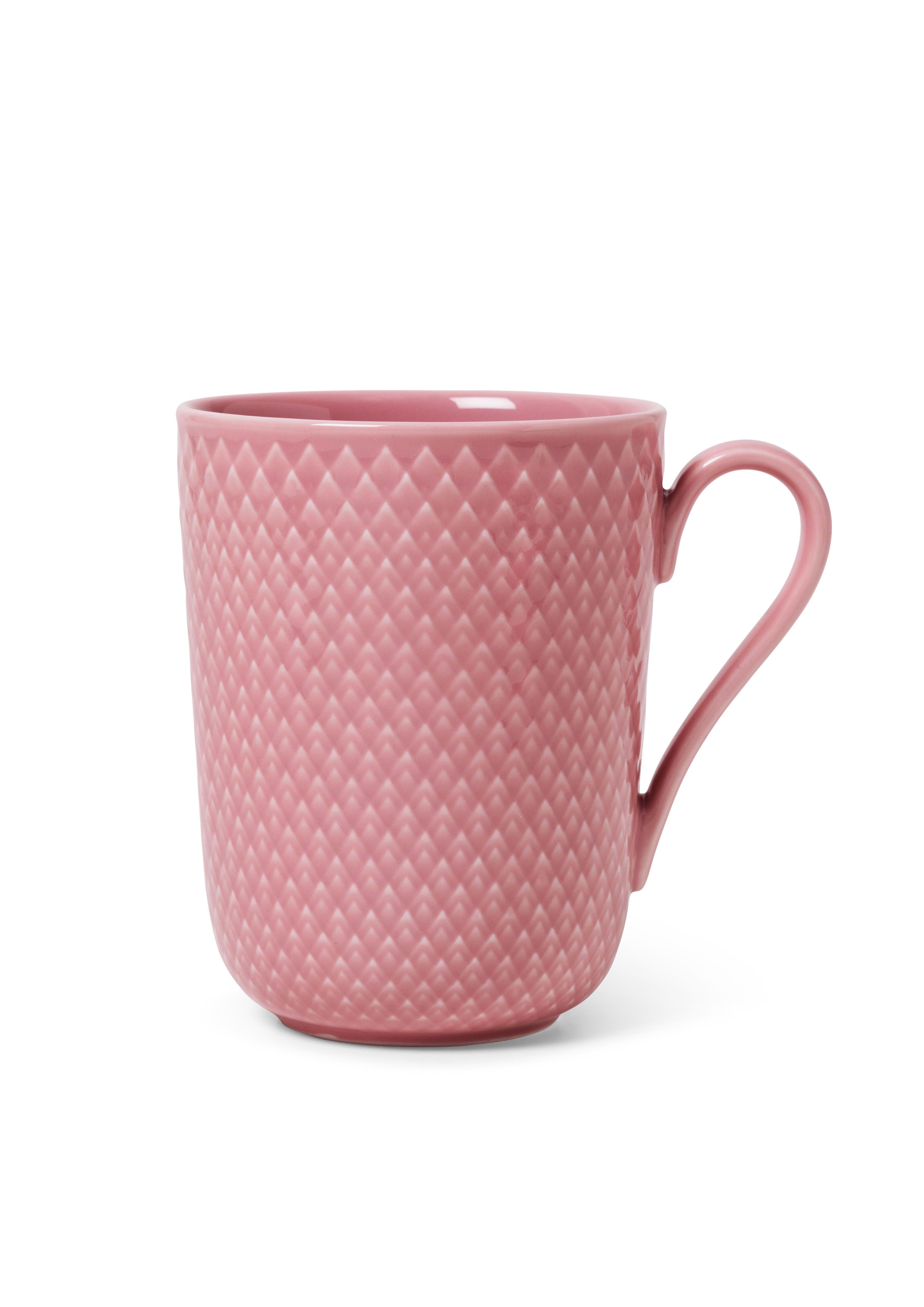 Lyngby Porcelæn - Rhombe Color Mug med handtag - 33 cl - Rosa