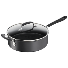 Tefal - Hard Titanium Pro Kasserolle med låg, 28 cm - Sort