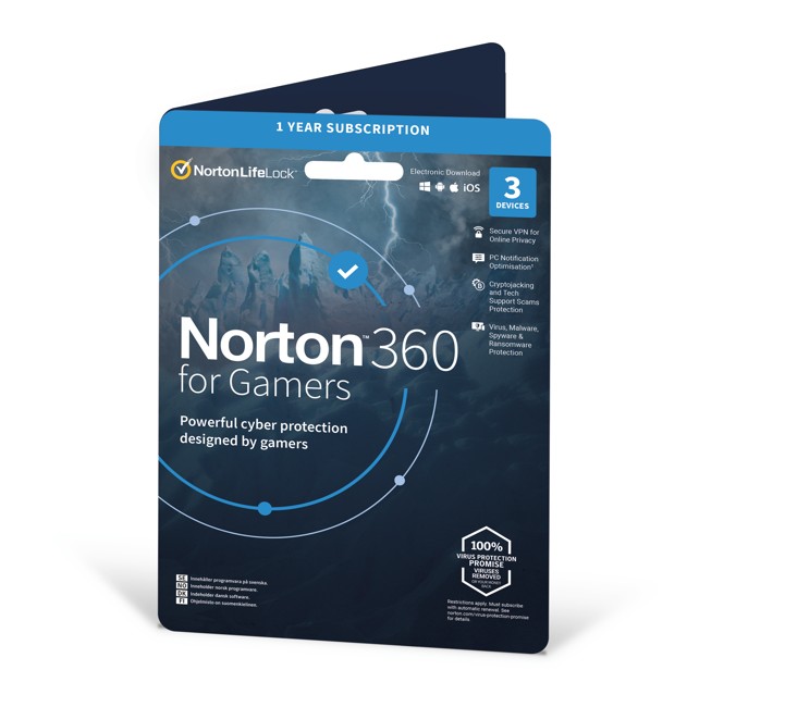 Norton - 360 Til Gamere 50GB Nordic 1 bruger 3 enhed 12 måneder