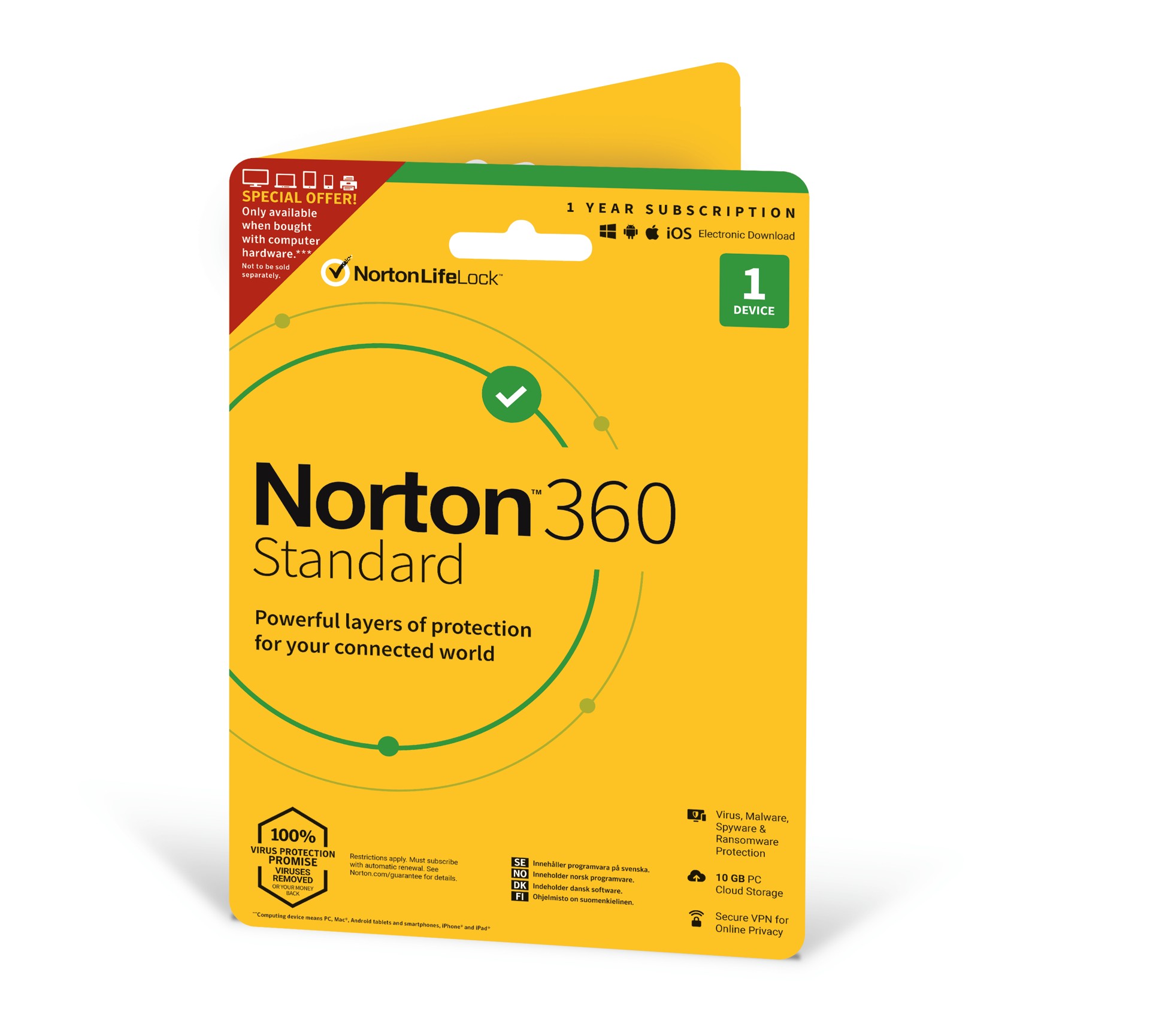 Osta Norton 360 Standard 10gb 1 User 1 Device 12 Months Nordic Ilmainen Toimitus