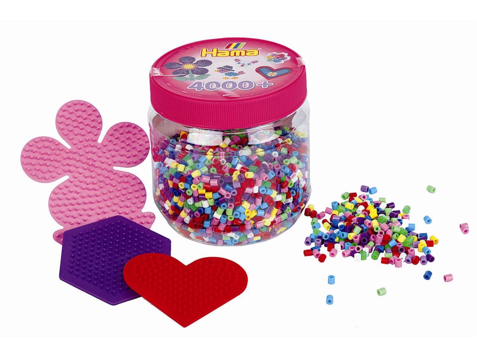 ​Hama - Beads - 4000 pcs. with 3 assorted pin plates (382051)