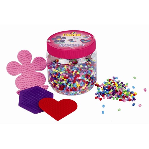 Hama - Beads - 4000 pcs. with 3 assorted pin plates (382051)