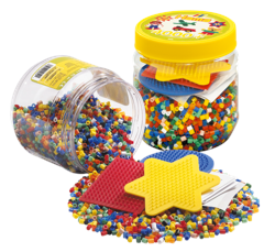 Hama - Perler - 4000 stk med 3 ass. stiftplader