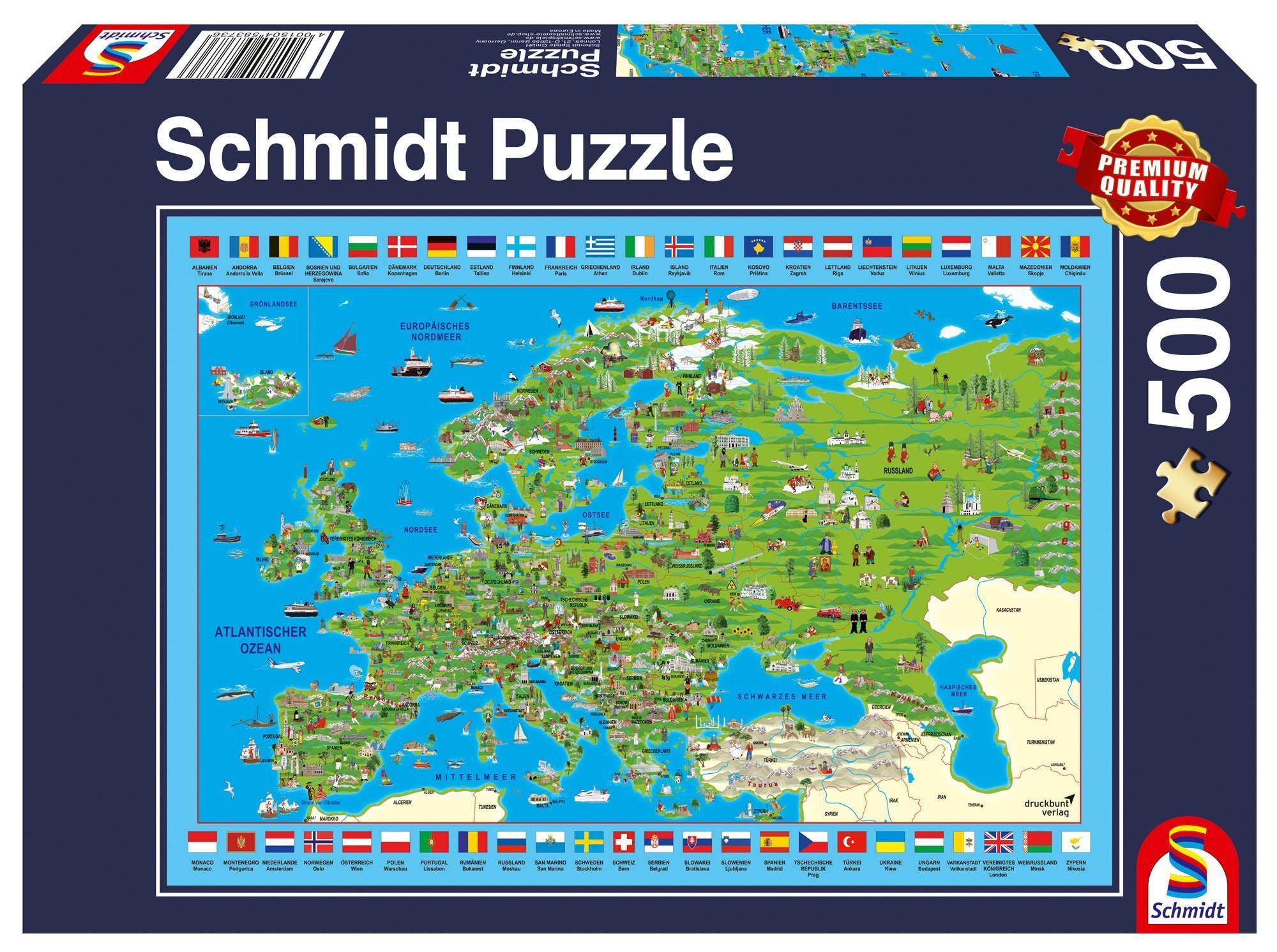 Puzzle - Discover Europe (500 pcs.) (SCH8373)