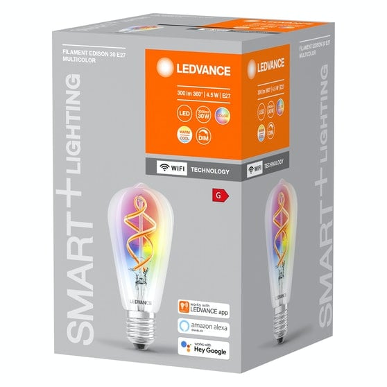 Ledvance - SMART+ Classic  Edison E27 ST64 4.5W RGBW Wi-Fi