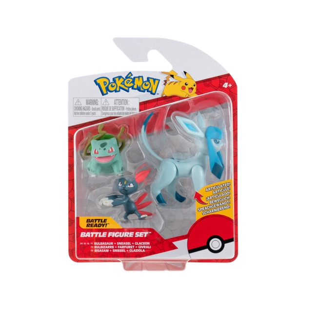 Pokemon - Battle Figure Set 3 pack - Bulbasaur, Sneasil & Glaceon (PKW0179)