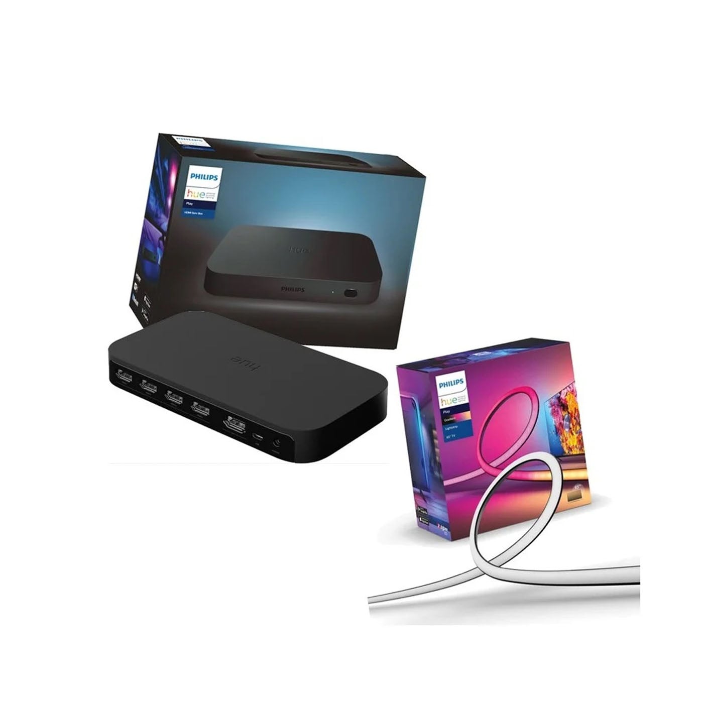 Philips Hue Gradient Lightstrip til TV 75" & HDMI Sync Box Gen 2 (8K) – Bundle