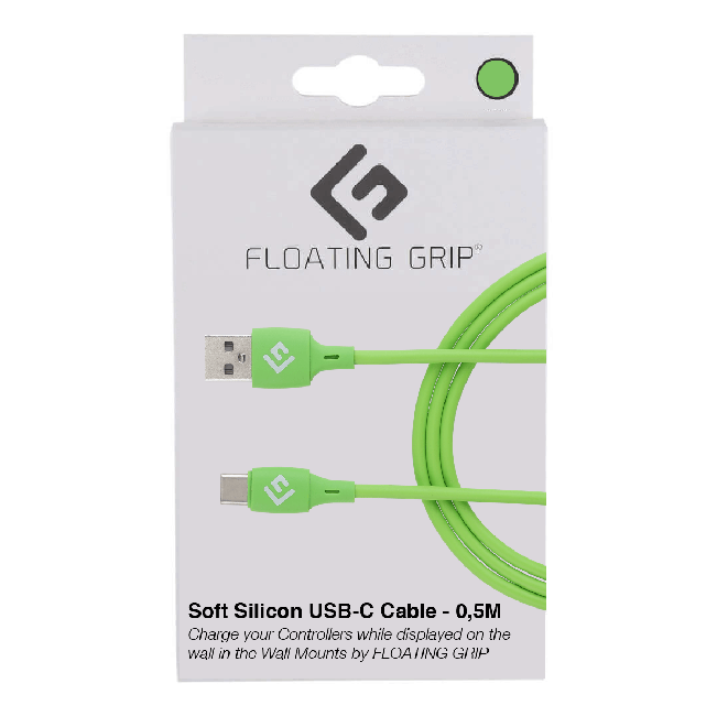 Floating Grip 0,5M Silicone USB-C Cable (Green)