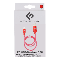 Floating Grip 0,5M LED USB-C Cable (Red)