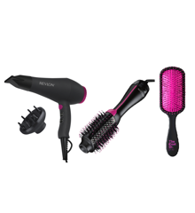Revlon - Smooth Brilliance Hair Dryer & Airstyler Volumizer Professional + The Knot Dr. - The Pro Brush - Fushia