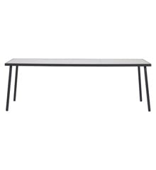Living Outdoor - Avernakoe Garden Table 220 x 90 cm -  Metal/Aluminium/Glass - Black/Light Grey  (48733)