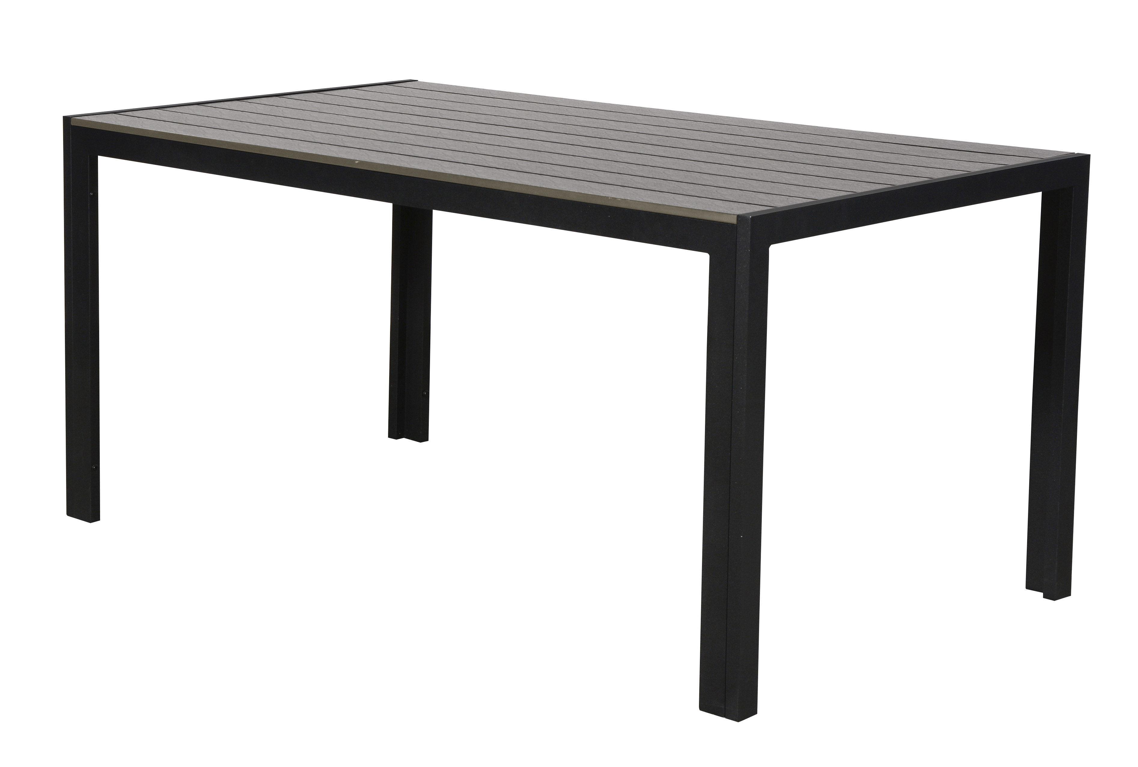Living Outdoor - Venoe Garden Table 150 x 90 cm -  Aluminium/Polywood - Black/Grey Oak (629018)
