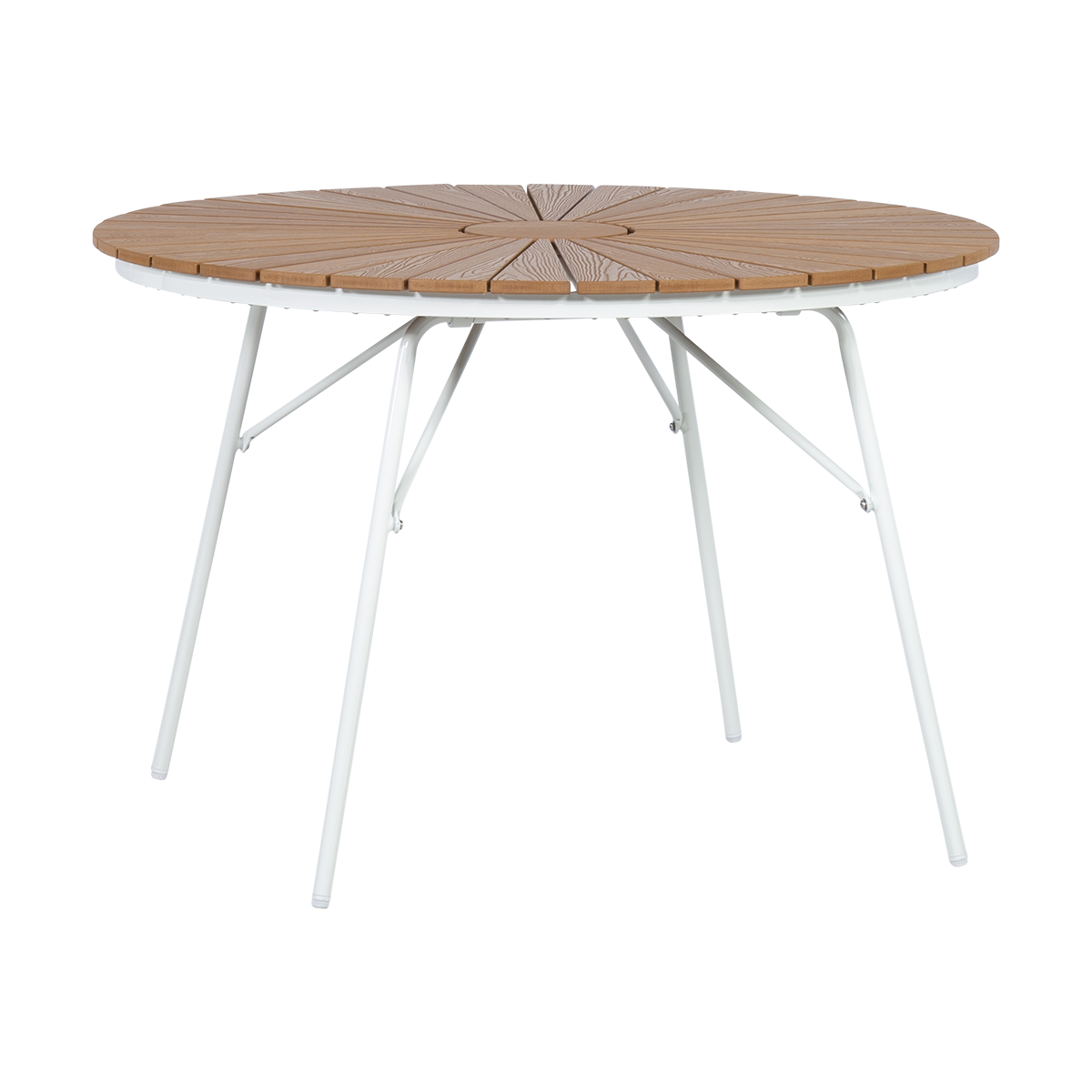 Cinas - Hard & Ellen Garden Table Ø 110 cm - Polywood - White/Teak look (2520010)
