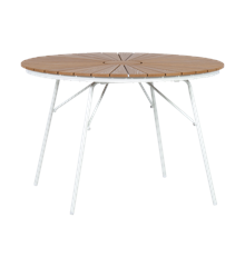 Cinas - Hard & Ellen Garden Table Ø 110 cm - Polywood - White/Teak look (2520010)