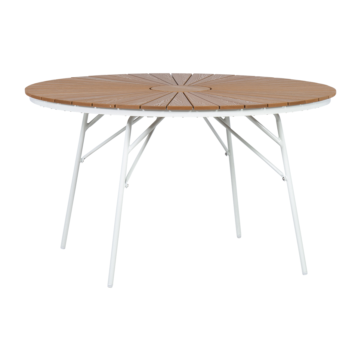 Cinas - Hard & Ellen Garden Table Ø 130 cm - Polywood - White/Teak look (2520110)