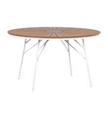 Cinas - Hard & Ellen Garden Table Ø 130 cm - Polywood - White/Teak look (2520110)