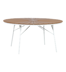 Cinas - Hard & Ellen Garden Table Ø 150 cm - Polywood - Hvid/Teak look