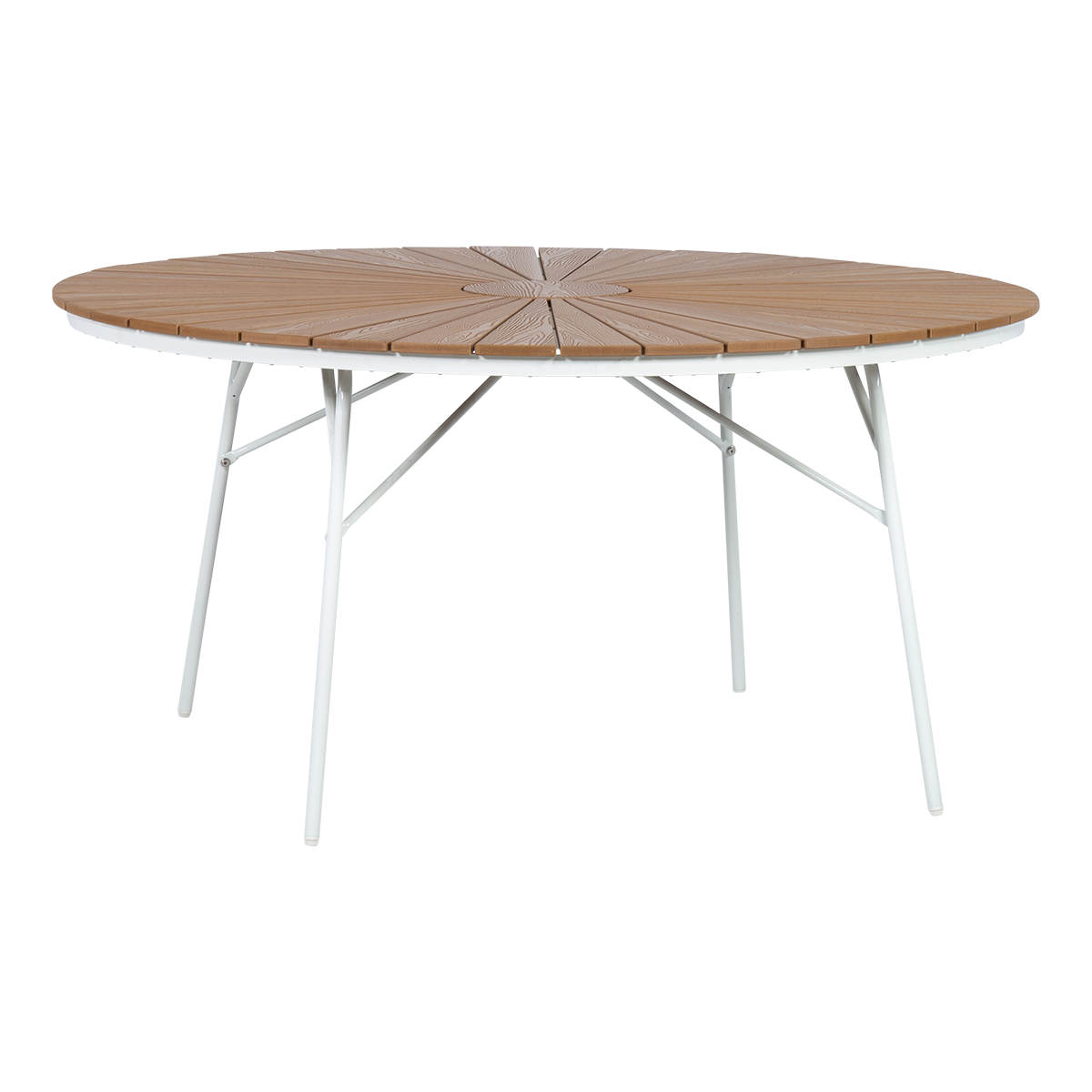 Cinas - Hard & Ellen Garden Table Ø 150 cm - Polywood - White/Teak look (2520210)