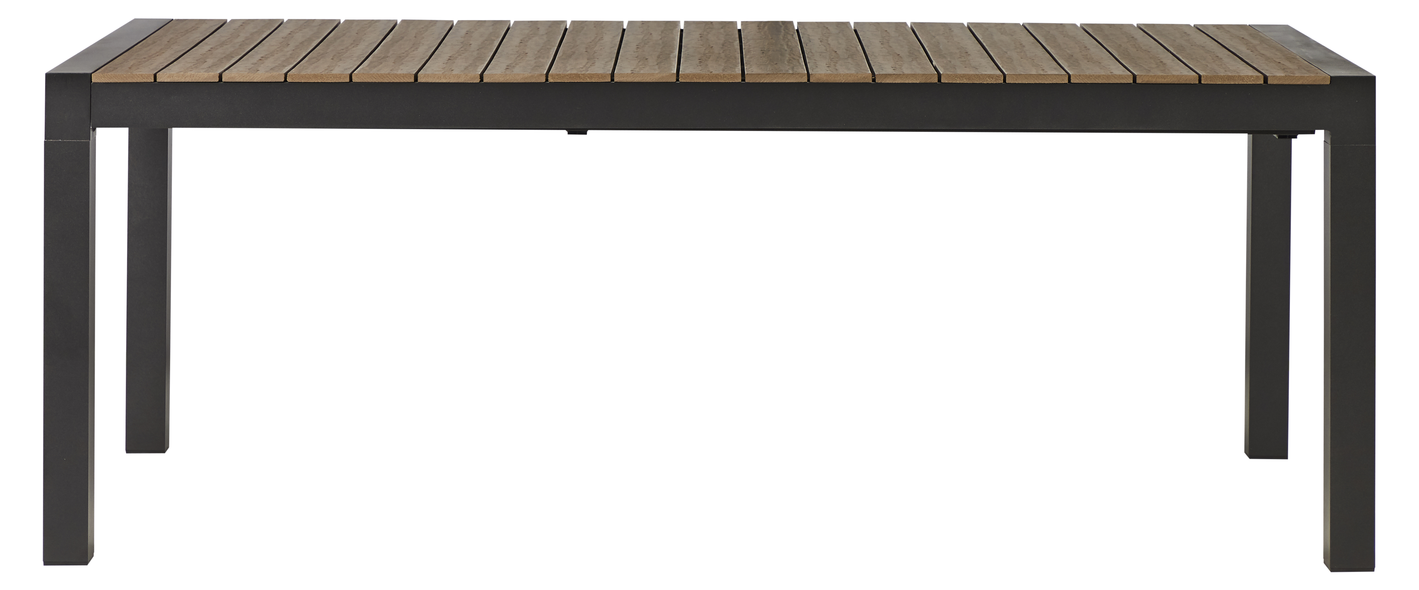 Living Outdoor - Lyoe Garden Table 205/275 x 100 cm - Aluminium/Polywood - Black/Brown Douglas (48685)