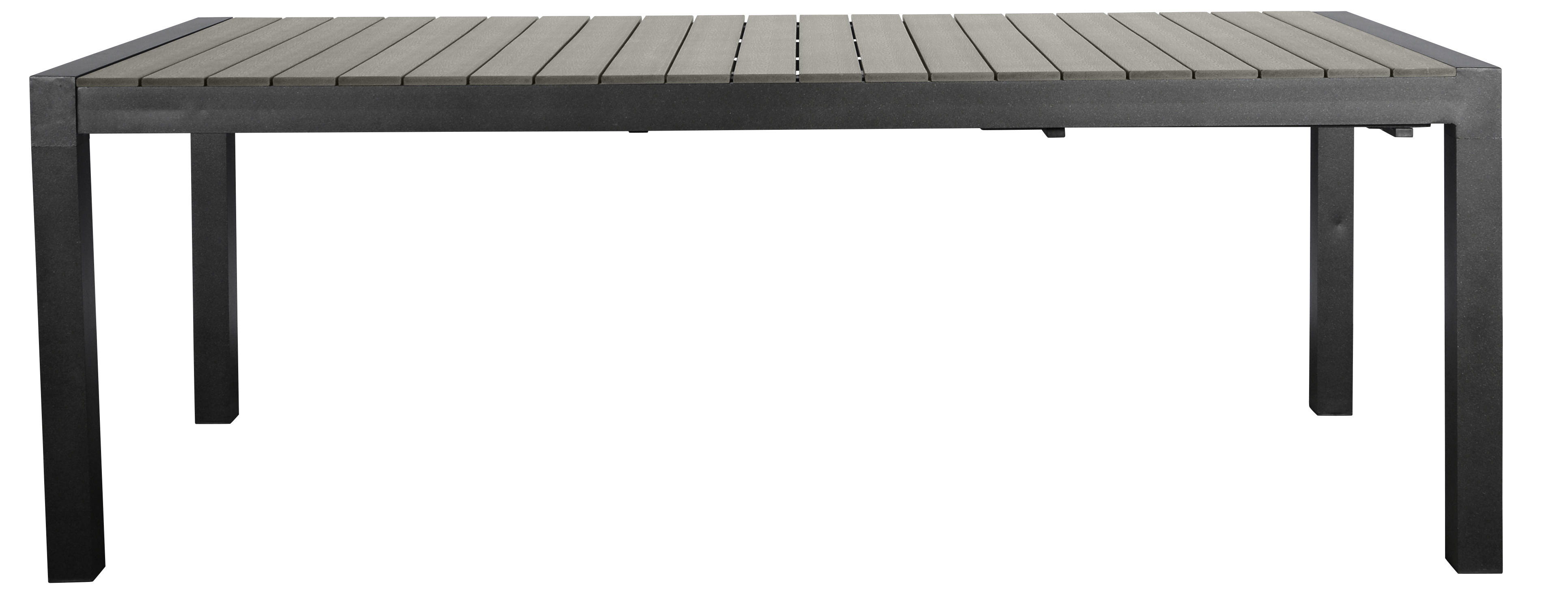 Living Outdoor - Lyoe Garden Table 223/283/343 x 100 cm. - Aluminium/Polywood - Black/Grey Oak (629020)
