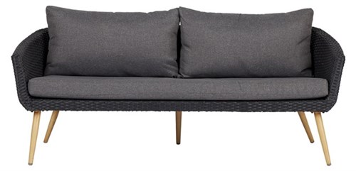 Living Outdoor - Drejoe Garden Sofa 3 pers -  Aluminium/Rattan/Polyester- Black/Grey (46143)