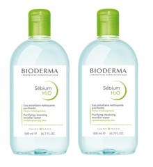 Bioderma - 2 x Sebium H2O Purifying Cleansing Micellar Solution 500 ml