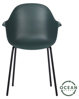 Living Outdoor - Samsoe Garden Chair - Metal/Ocean Plast - Black/Ocean Green (49243)