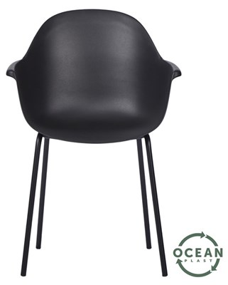 Living Outdoor - Samsoe Garden Chair - Metal/Ocean Plast - Black/Ocean Green (49244)