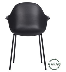 Living Outdoor - Samsoe Garden Chair - Metal/Ocean Plast - Black/Ocean Green (49244)