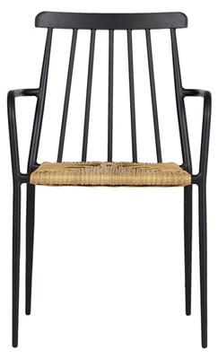 Living Outdoor - Thuroe Garden Chair - Aluminium/Rattan - Black/Nature (628936)