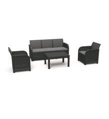 Keter - Rosalie 3-sits soffa lounge set - grafit / kylgrå